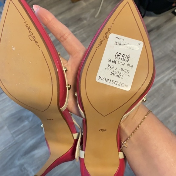 Halogen Womens Pink / Fuchsia Patent Hamartin Lea heels. NWB 7.5 - Picture 2 of 2